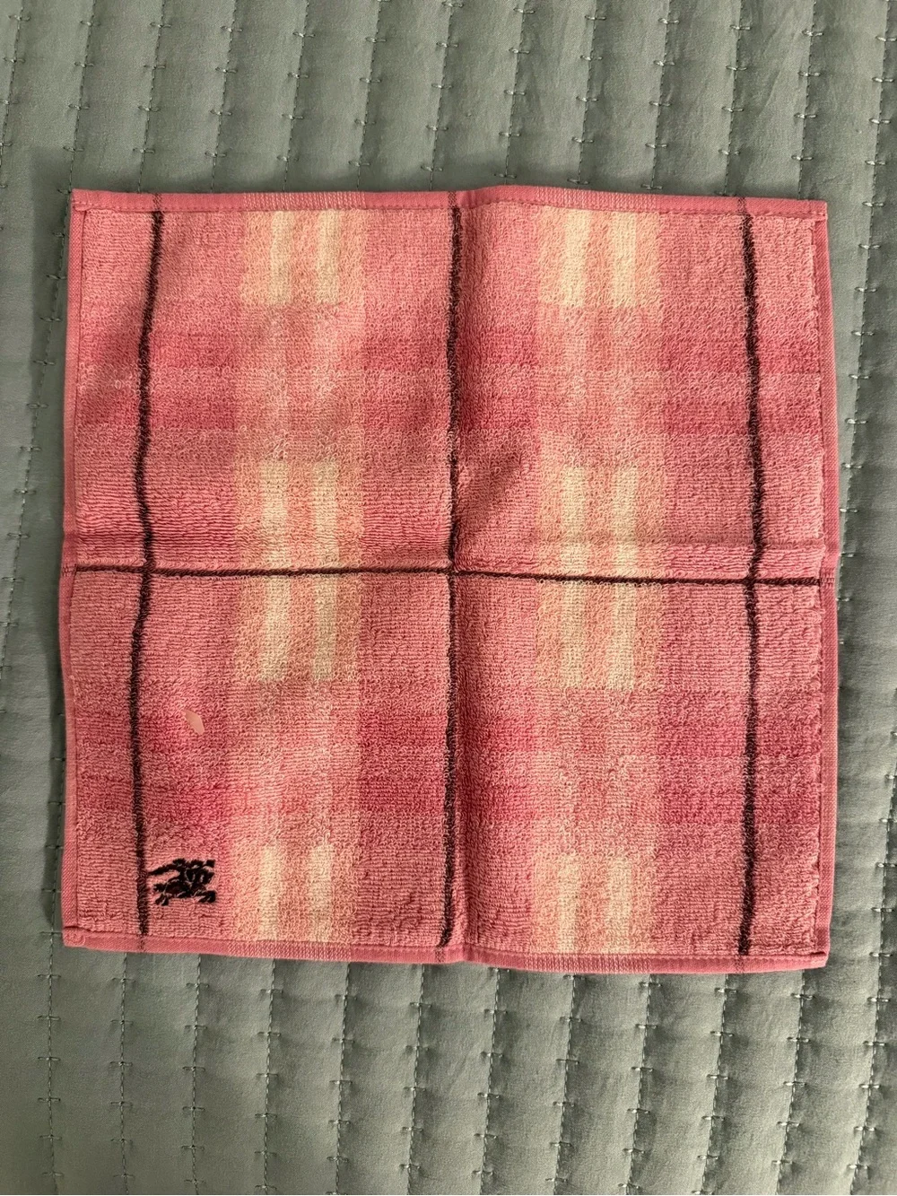 Burberry Pink nova check Plaid Cotton Hand Towel